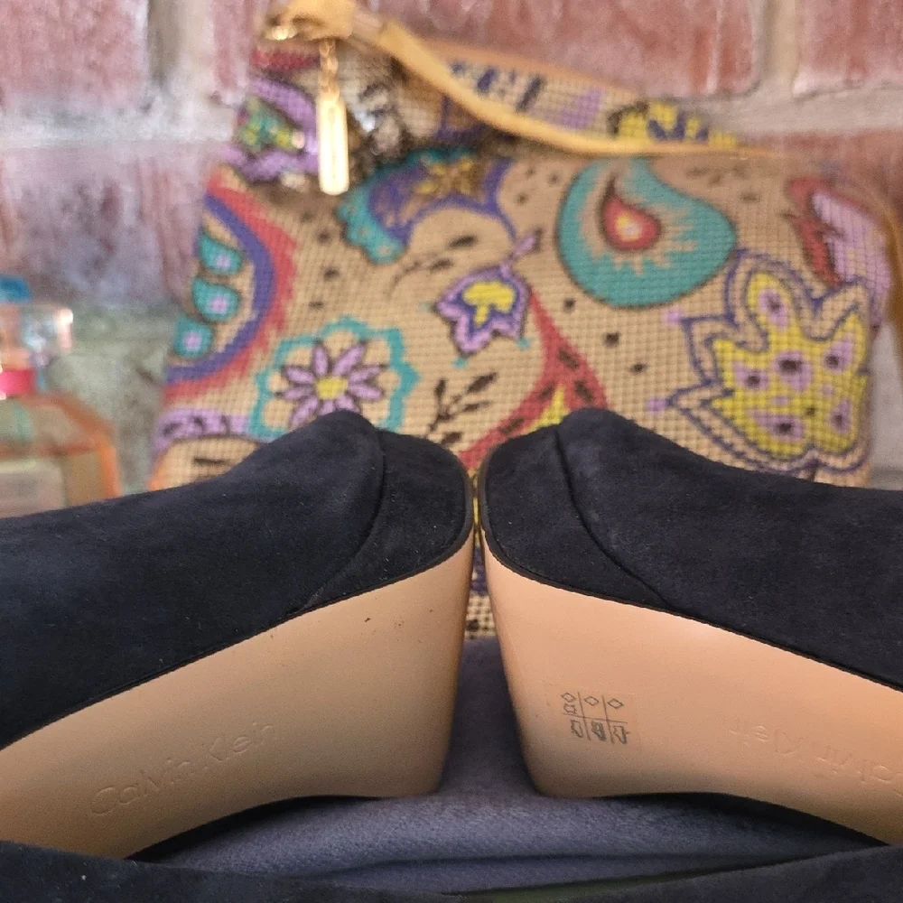 Calvin Klein Collection Navy Suede BEITRIS Mules - Picture 12 of 14